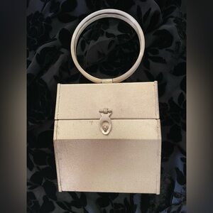 Vintage 50s 60s Walborg Goldtone Metal Hardside Purse Bag